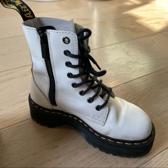 Dr. Martens White Jadon Platform Boots - Picture 4 of 13